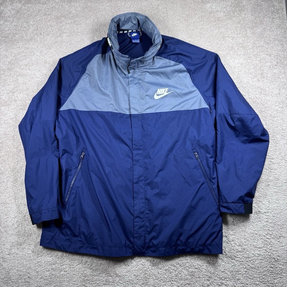 Nike Windbreaker Jacket Men's XXL Blue Color Block Performance Athleisure